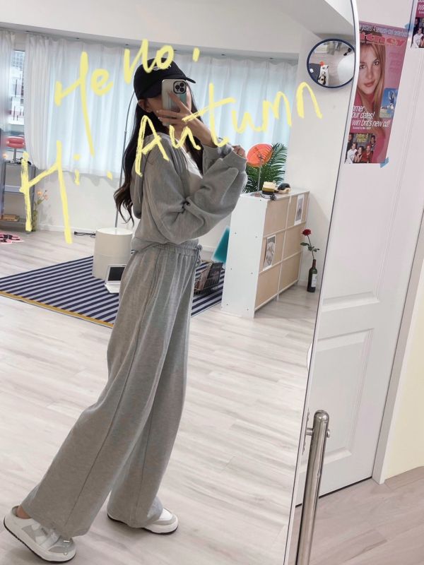 iNINE韓系休閒Set灰色套裝 