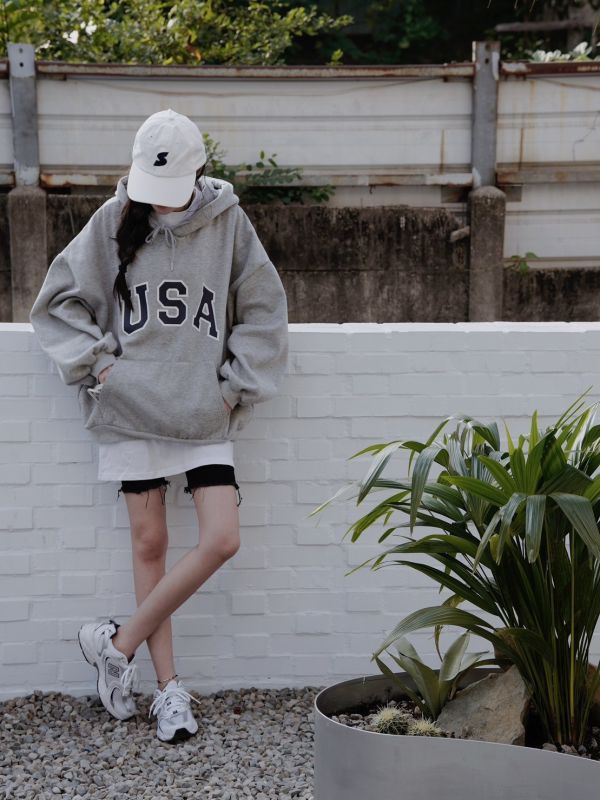 iNINE 滿滿韓味USA刷毛帽t 