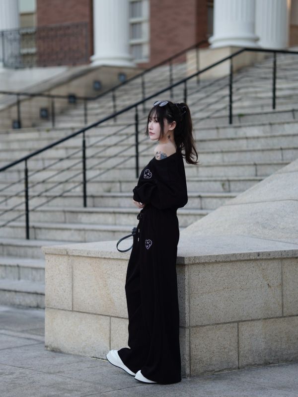 Set.｜iNINE獨家自訂慵懶風斜肩套裝 