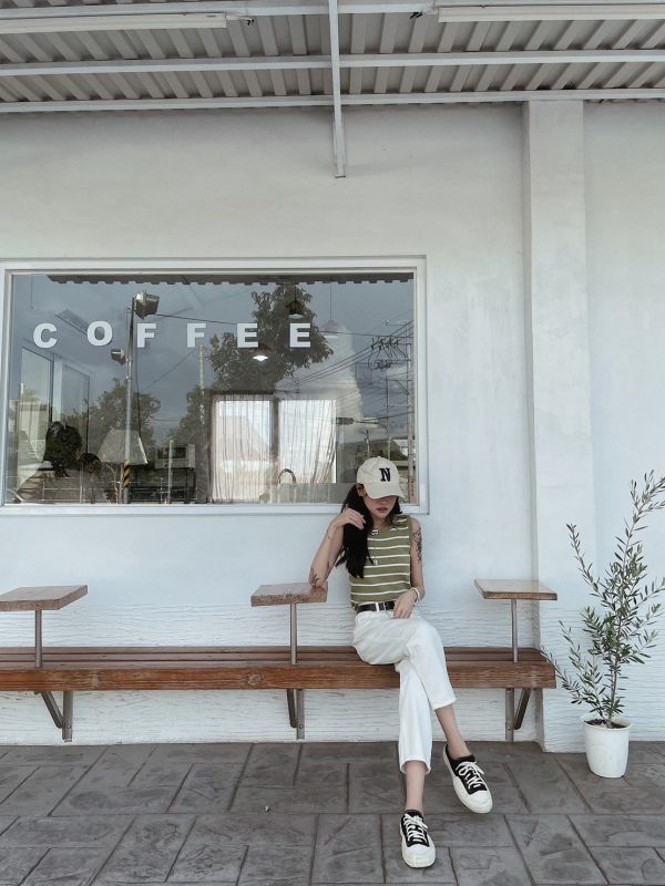 條紋針織涼感背心（附項鍊） 