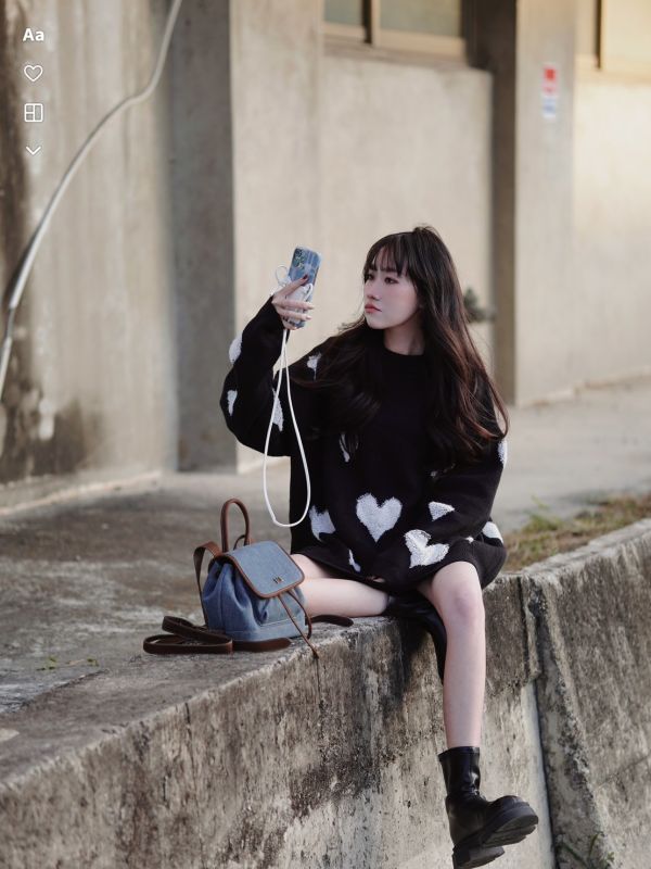 iNINE 滿滿愛心冬日暖暖針織毛衣 