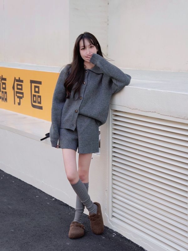 翻領언니針織套裝 