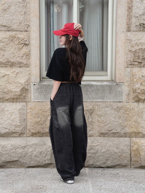 SET|瞪眼比熊T / 復古彎刀褲 