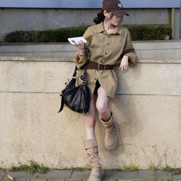 限時商品.｜荔枝紋大容量軟皮hobo包 