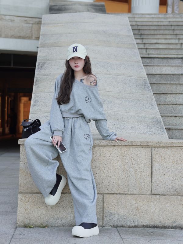 Set.｜iNINE獨家自訂慵懶風斜肩套裝 