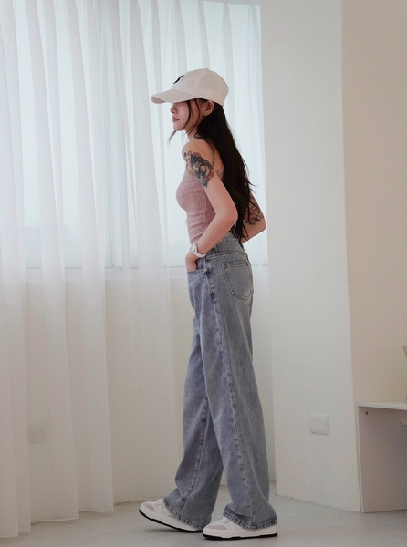 iNINE正韓軟平底灰白半拖小白鞋 