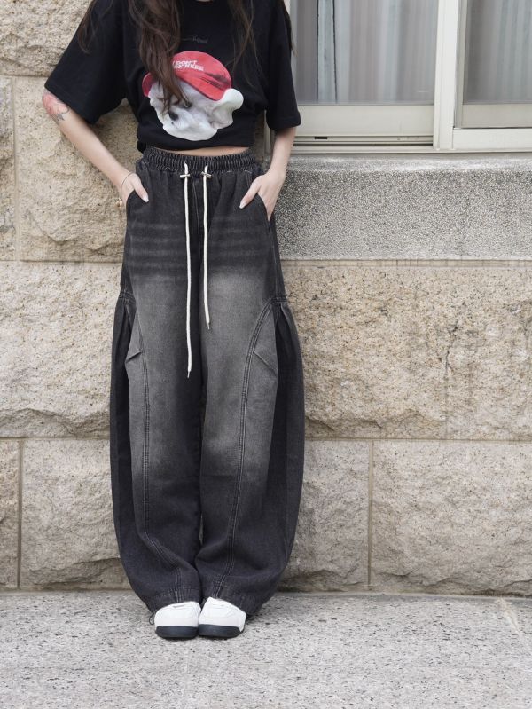 SET|瞪眼比熊T / 復古彎刀褲 