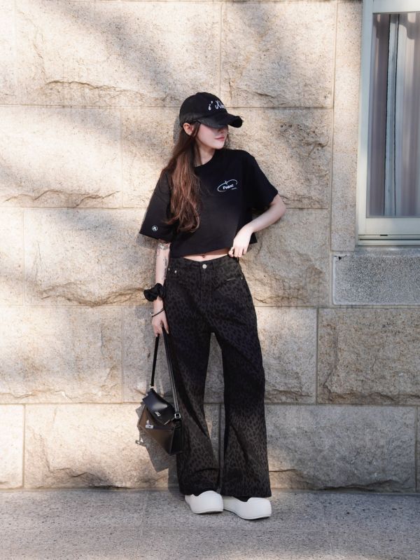 Bottom.｜天花板低調豹紋寬褲 