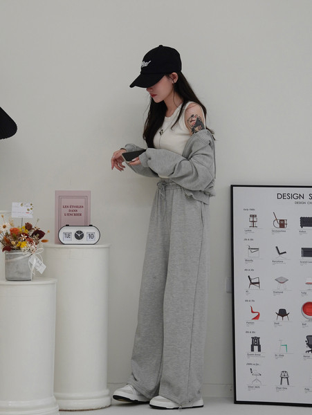 iNINE韓系休閒Set灰色套裝 