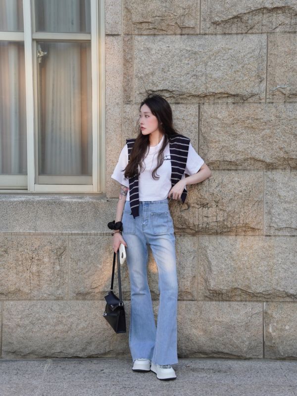 TOP｜iNINE品牌弧形短版T 