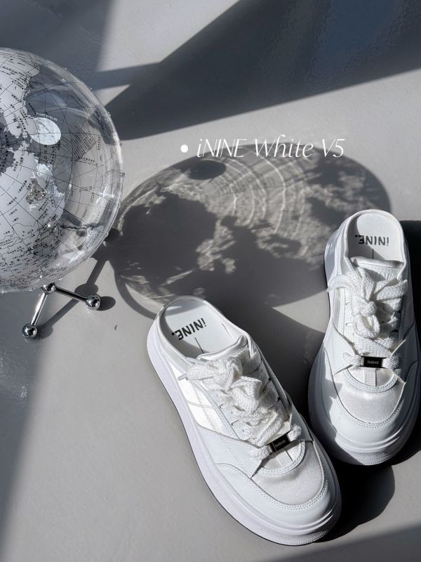 iNINE.｜White V5厚底小白鞋 