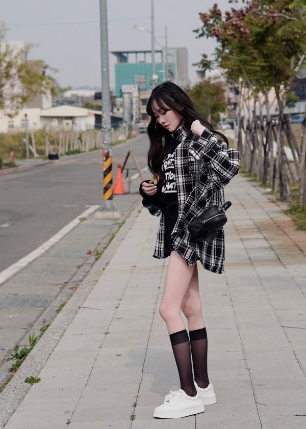 iNINE 小香風編織紋外搭 