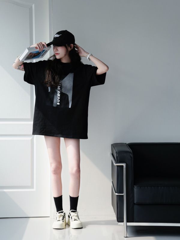 美式女孩’寬鬆大T 