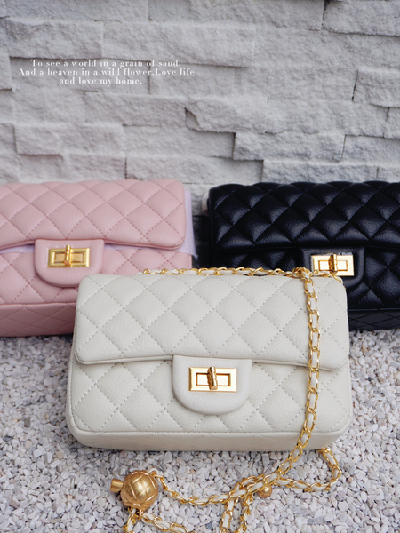 iNINE韓國訂製小金球菱紋信封包 