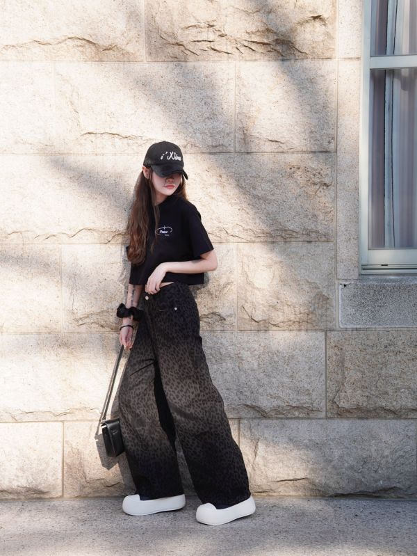Bottom.｜天花板低調豹紋寬褲 