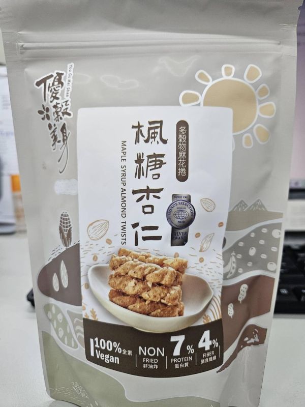 優穀美身多穀物麻花捲(楓糖杏仁)60g-全素 