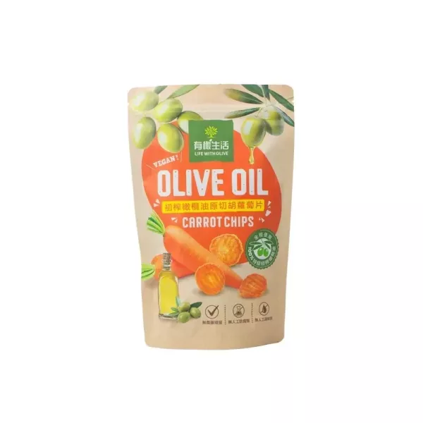 有橄生活初榨橄欖油原切胡蘿蔔片 50g-全素 