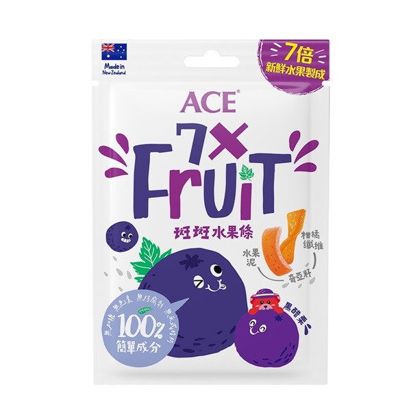 ACE斑斑水果條(黑醋栗+奇亞籽)90g/袋-全素 