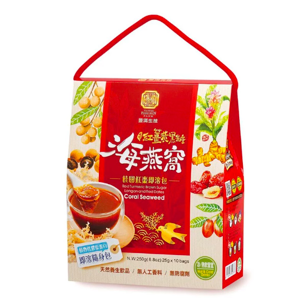 豐滿生技紅薑黃黑糖海燕窩(桂圓紅棗)25g*10入-全素 