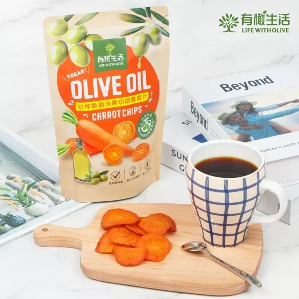 有橄生活初榨橄欖油原切胡蘿蔔片 50g-全素 