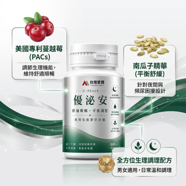 優泌安 U・PEACE(夜間舒適系列)新品上市&父親節活動{限量開搶}買三送一 