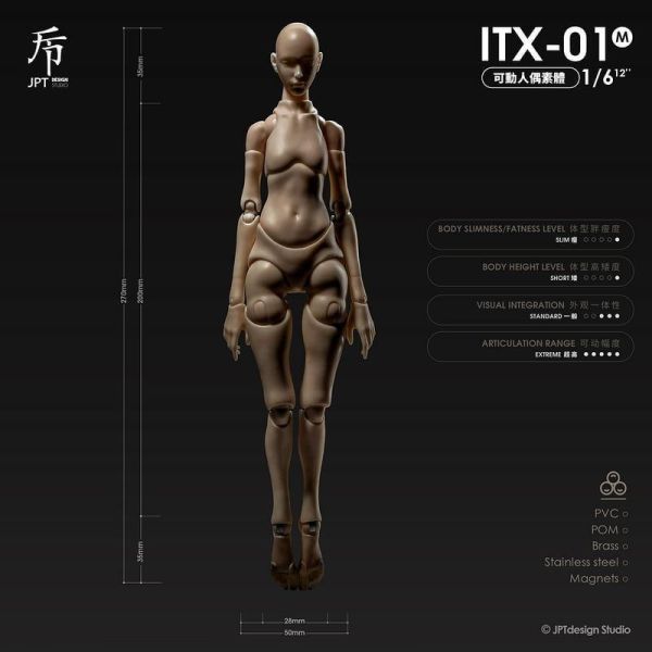 【史派克工廠】預購免運Q1 JPTdesign 1/6可動素體 男款/女款 9款 ATX-01 ITX-01 1029 JPTdesign 1/6可動素體 男款/女款 9款 ATX-01 ITX-01