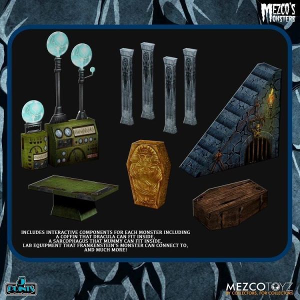【史派克工廠】現貨 MEZCO 環球影城 怪物 5人套裝 科學怪人 狼人 可動人偶 MEZCO 環球影城 怪物 5人套裝 科學怪人 狼人 可動人偶