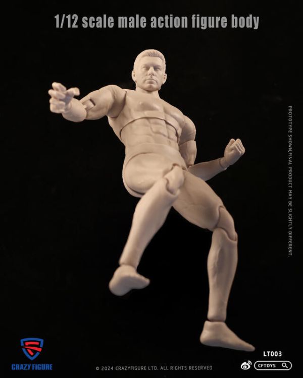【史派克工廠】結單 預購免運24年Q4 CRAZY FIGURE 1/12 可動男素體 LT003 0726 CRAZY FIGURE 1/12 可動男素體 LT003
