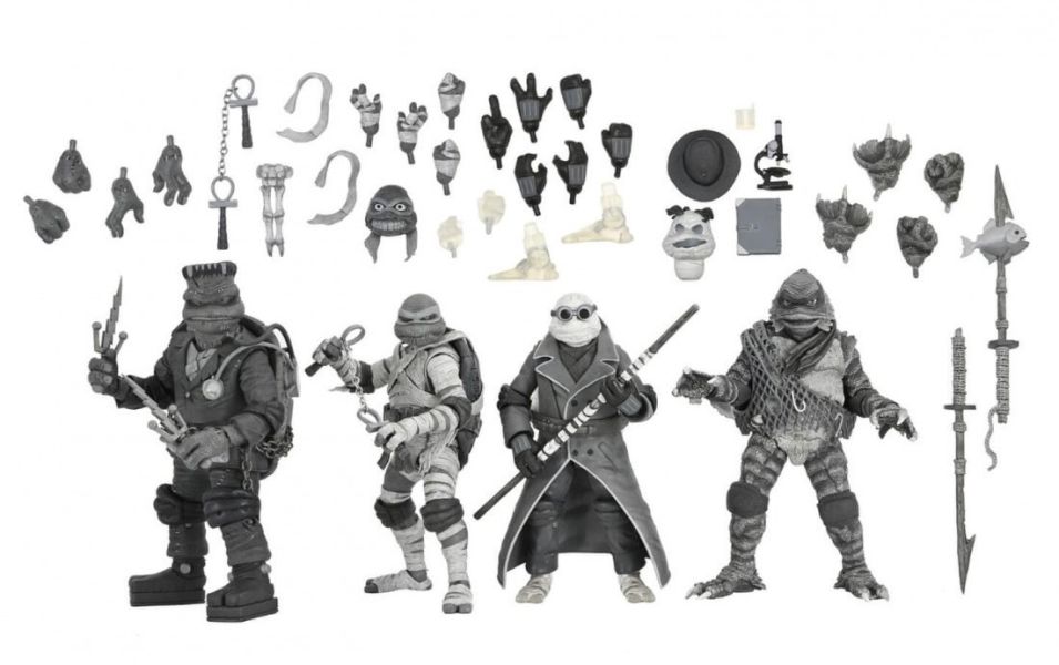 【史派克工廠】結單預購24年9月 NECA 7吋 環球怪物 忍者龜 黑白色 4入組 可動人偶 0830 NECA 7吋 環球怪物 忍者龜 黑白色 4入組 可動人偶