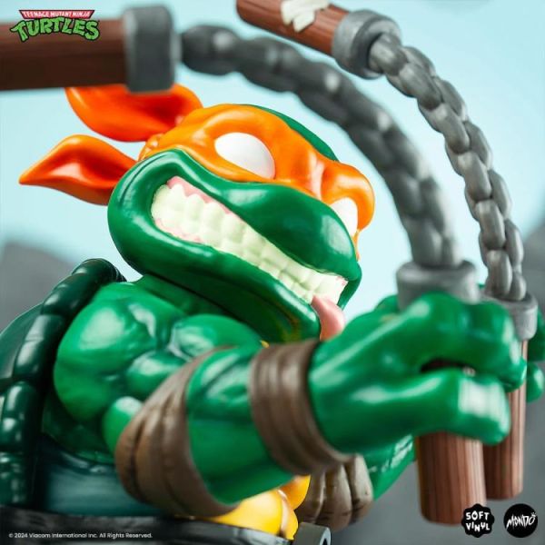 【史派克工廠】結單 預購24年11月 美版 MONDO 忍者龜 米開朗基羅 柳丁花 PVC 20CM 0628 美版 MONDO 忍者龜 米開朗基羅 柳丁花 PVC 20CM