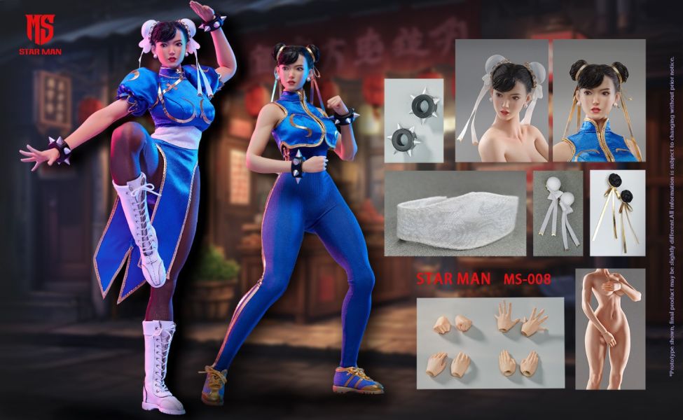 【史派克工廠】結單 預購免運24年10月 STAR MAN 1/6 女格鬥家 再版 MS-008A藍色旗袍版 & MS-008B藍色緊身連身 0619 STAR MAN 1/6 女格鬥家 再版 MS-008A藍色旗袍版 & MS-008B藍色緊身連身
