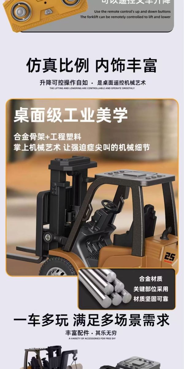 【史派克工廠】預購免運25年12月 mini 1:64 遙控 堆高車 桌上小物 1224 mini 1:64 遙控 堆高車 桌上小物