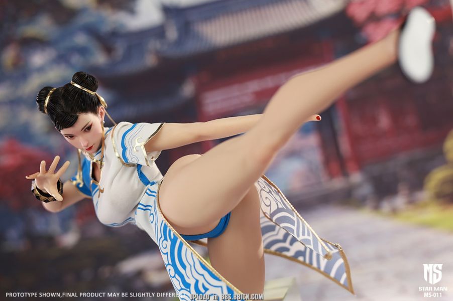 【史派克工廠】結單免運25年Q1 STAR MAN 1/6 快打旋風 春麗 女格鬥家 藍色雲紋白旗袍版MS-011 1112 STAR MAN 1/6 快打旋風 春麗 女格鬥家 藍色雲紋白旗袍版MS-011