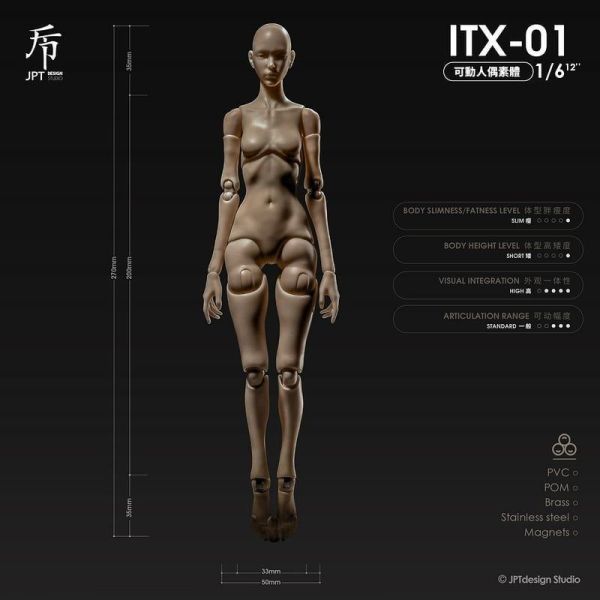 【史派克工廠】預購免運Q1 JPTdesign 1/6可動素體 男款/女款 9款 ATX-01 ITX-01 1029 JPTdesign 1/6可動素體 男款/女款 9款 ATX-01 ITX-01