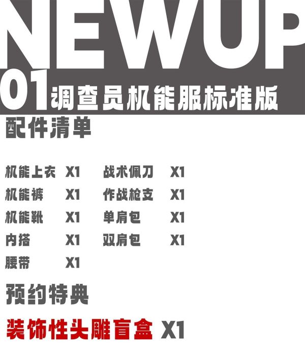 【史派克工廠】結單免運25年Q1 NEWUP 1/6 空洞調查員機能服飾 NU001A NU001B 1127 NEWUP 1/6 空洞調查員機能服飾 NU001A NU001B