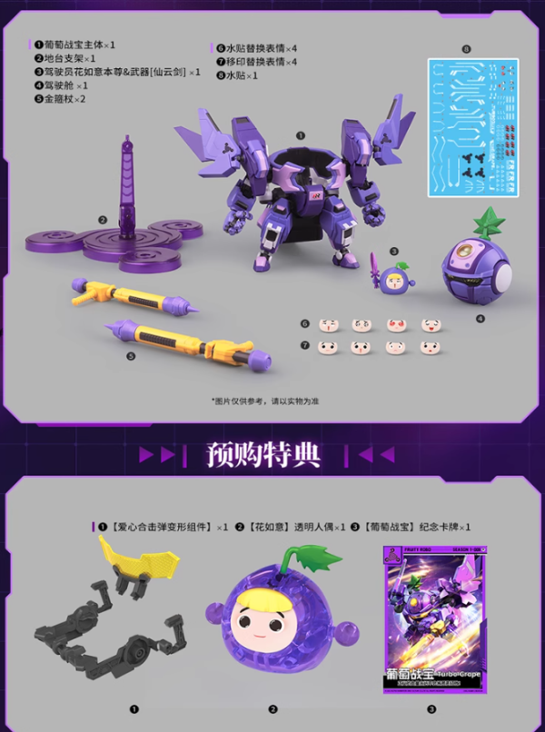 【史派克工廠】結單免運25年Q3 壹理創玩 果寶特攻 葡萄戰寶 蜜桃戰寶 女特工 果寶戰神 初回特典 組裝模型 0704 壹理創玩 果寶特攻 葡萄戰寶 蜜桃戰寶 女特工 果寶戰神 初回特典 組裝模型