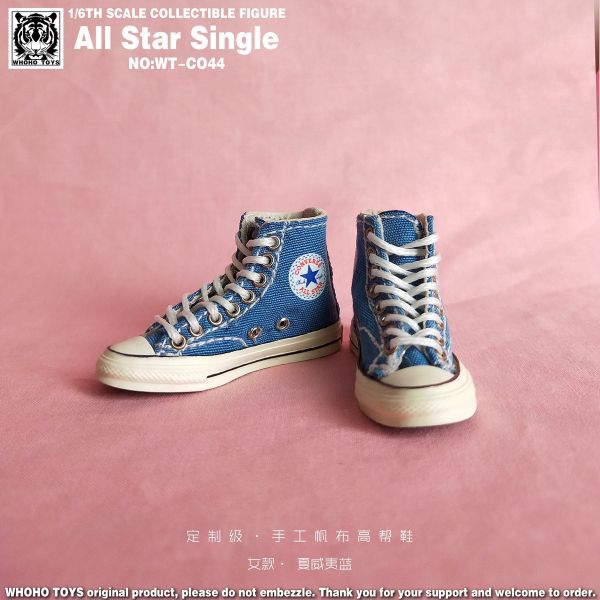 【史派克工廠】結單預購24年12月 WHOHO TOYS 1/6 All Star手工帆布高筒鞋 WT-CO44女款 0830 WHOHO TOYS 1/6 All Star手工帆布高筒鞋 WT-CO44女款