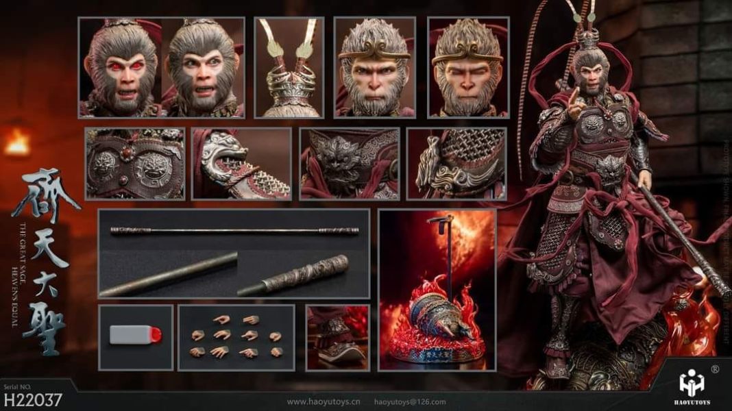【史派克工廠】結單 預購免運24年Q4 HAOYUTOYS :1/6 神話系列 齊天大聖 大聖黑化版 H22037 訂0516 HAOYUTOYS 1/6 神話系列 齊天大聖 大聖黑化版 H22037