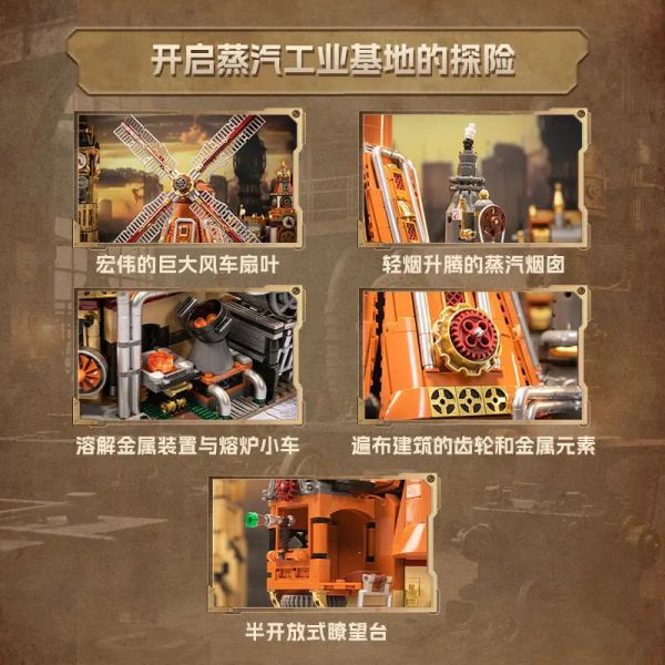 【史派克工廠】預購25年9月 拼奇 蒸氣龐克系列 風車工坊 收藏積木 0825 拼奇 蒸氣龐克系列 風車工坊 收藏積木