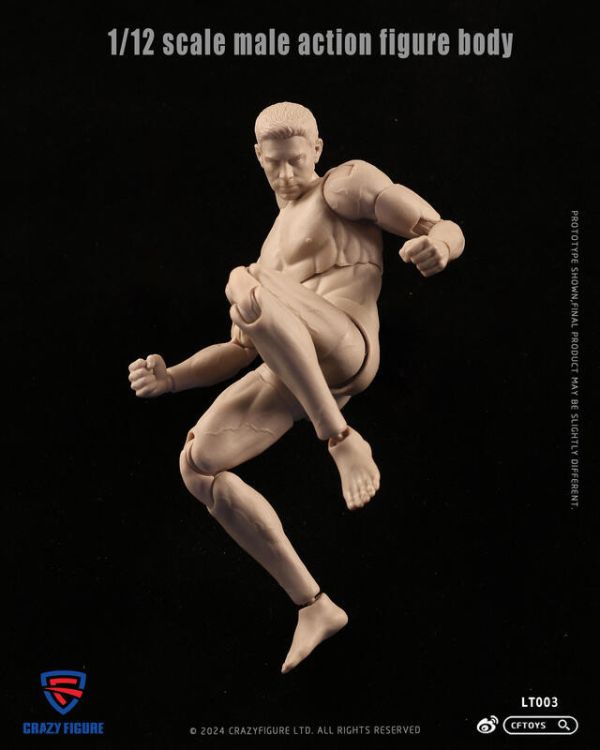 【史派克工廠】結單 預購免運24年Q4 CRAZY FIGURE 1/12 可動男素體 LT003 0726 CRAZY FIGURE 1/12 可動男素體 LT003