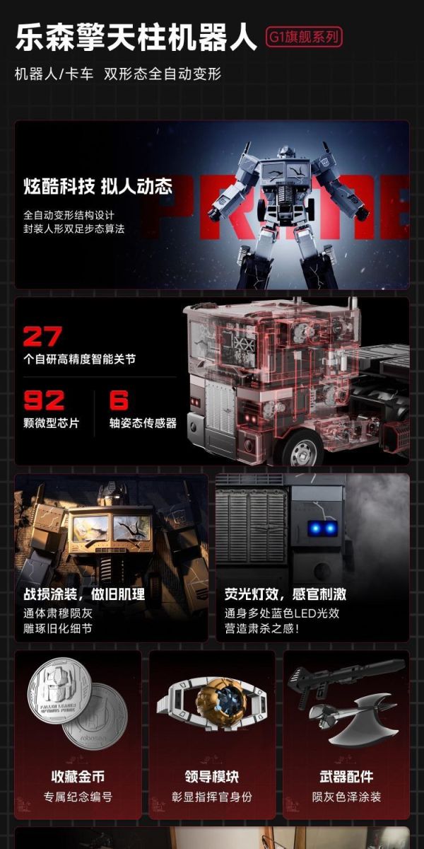 【史派克工廠 】結單 免運26年Q4 樂森 旗艦系列 G1 擎天柱機器人 隕落領袖形態 訂 0825 樂森 旗艦系列 G1 擎天柱機器人 隕落領袖形態 訂
