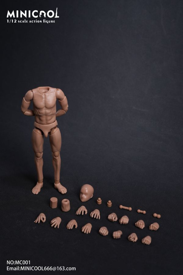 【史派克工廠】結單 預購24年8月 MINI COOL 1/12 6寸 可動男性素體 共6款MC001 0726 MINI COOL 1/12 6寸 可動男性素體 共6款MC001