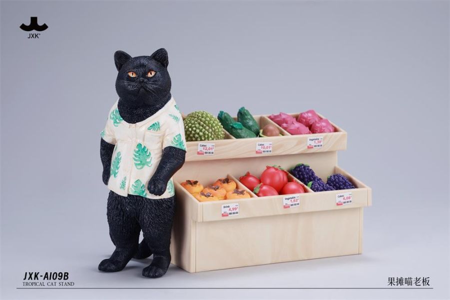 【史派克工廠】結單25年Q4 JXK 果攤喵老闆 JXK-AI09ABC 共3款 貓咪 模型 公仔 0801 JXK 果攤喵老闆 JXK-AI09ABC 共3款 貓咪 模型 公仔