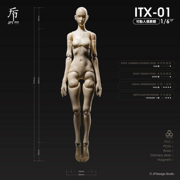 【史派克工廠】預購免運Q1 JPTdesign 1/6可動素體 男款/女款 9款 ATX-01 ITX-01 1029 JPTdesign 1/6可動素體 男款/女款 9款 ATX-01 ITX-01