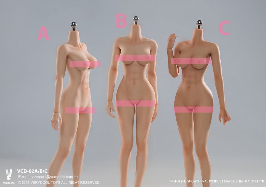 【史派克工廠】結單 預購5月 VERYCOOL 1/6 連腳可動矽膠 中胸女素體 VCD-02ABC 三膚色 無頭雕 1129 VERYCOOL 1/6 連腳可動矽膠 中胸女素體 VCD-02ABC 三膚色 無頭雕