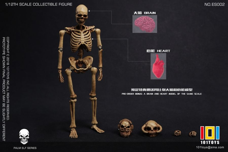 【史派克工廠】結單預購24年Q4 101TOYS 1/12 NO.ES001 掌上精靈系列 骷髏骨架素體 銀色原色 0815 101TOYS 1/12 NO.ES001 掌上精靈系列 骷髏骨架素體 銀色原色