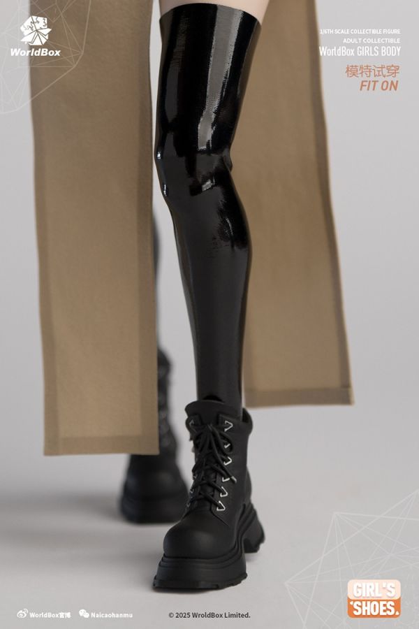 【史派克工廠】結單25年4月 Worldbox 1/6 厚底馬丁靴三色 黑色 軍綠色 褐色 黑色漆皮過膝亮面 0326 Worldbox 1/6 厚底馬丁靴三色 黑色 軍綠色 褐色 黑色漆皮過膝亮面