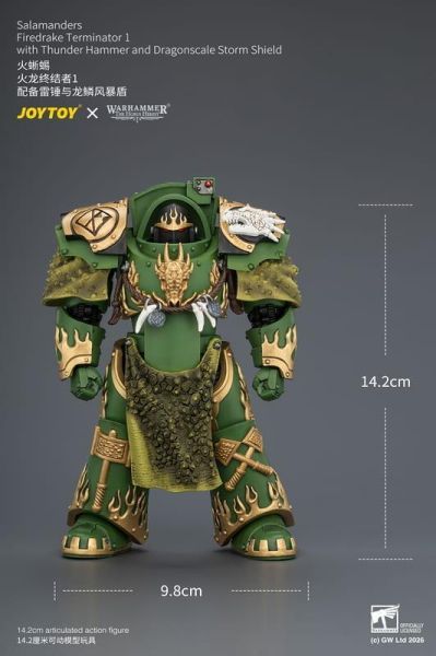 【史派克工廠】預購免運26年9月 joytoy暗源 火龍終結者1 2 配備雷錘與龍鱗風暴盾火蜥蜴 戰鎚 40K 0713 joytoy暗源 火龍終結者1 2 配備雷錘與龍鱗風暴盾火蜥蜴 戰鎚 40K