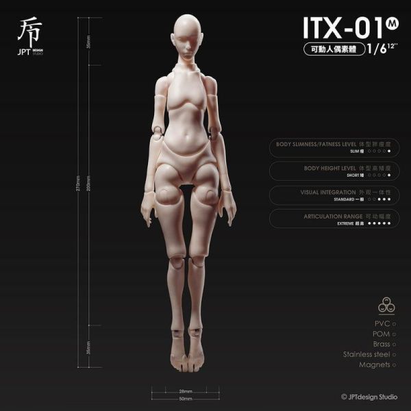 【史派克工廠】預購免運Q1 JPTdesign 1/6可動素體 男款/女款 9款 ATX-01 ITX-01 1029 JPTdesign 1/6可動素體 男款/女款 9款 ATX-01 ITX-01