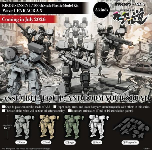 【史派克工廠】預購免運Q3 3A threezero 轉蛋道 機甲戰線 1/100 扭蛋模型第一彈 一套6個 0420 3A threezero 轉蛋道 機甲戰線 1/100 扭蛋模型第一彈 一套6個